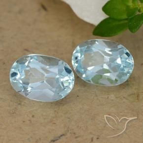 Gemme di Topazio Celeste naturale da 2.04 ct, Ovale, VVS-VS