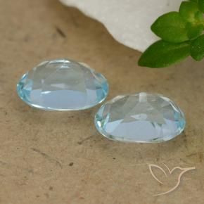 Gemme di Topazio Celeste naturale da 2.04 ct, Ovale, VVS-VS