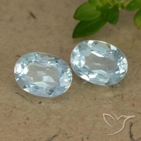 Gemme di Topazio Celeste naturale da 1.89 ct, Ovale, VVS-VS