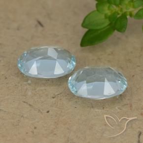 Gemme di Topazio Celeste naturale da 1.89 ct, Ovale, VVS-VS