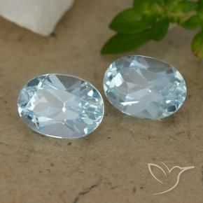 Gemme di Topazio Celeste naturale da 2.18 ct, Ovale, VVS-VS