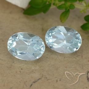 Gemme di Topazio Celeste naturale da 2.07 ct, Ovale, VVS-VS