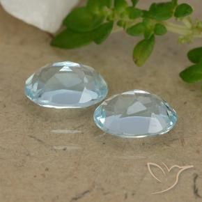 Gemme di Topazio Celeste naturale da 2.07 ct, Ovale, VVS-VS