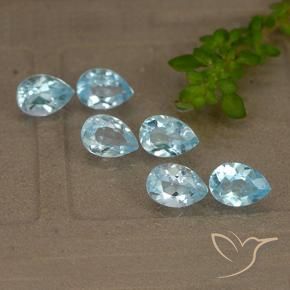 Gemme di Topazio Celeste naturale da 4.35 ct, Forma a pera, VS