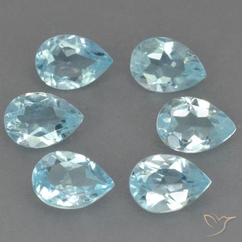 3.99ctw Naturale Celeste Topazio, Forma a pera, VS