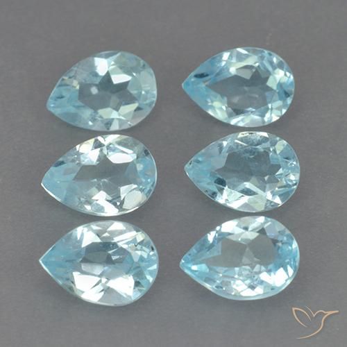 Gemme di Topazio Celeste naturale da 3.99 ct, Forma a pera, VS