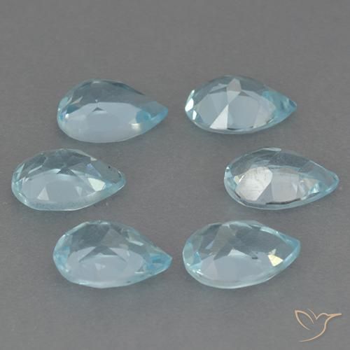 Gemme di Topazio Celeste naturale da 3.99 ct, Forma a pera, VS