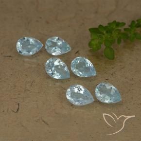 Gemme di Topazio Celeste naturale da 4.40 ct, Forma a pera, VS