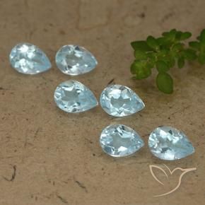 Gemme di Topazio Celeste naturale da 4.09 ct, Forma a pera, VS