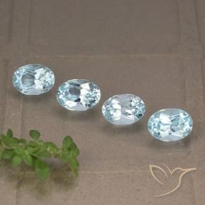 Gemme di Topazio Celeste naturale da 4.22 ct, Ovale, VVS-VS