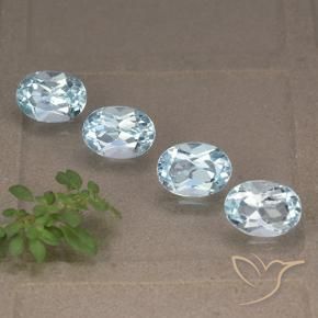 Gemme di Topazio Celeste naturale da 4.14 ct, Ovale, VVS-VS