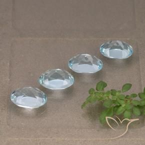 Gemme di Topazio Celeste naturale da 4.14 ct, Ovale, VVS-VS