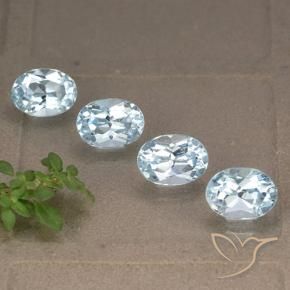 Gemme di Topazio Celeste naturale da 4.59 ct, Ovale, VVS-VS