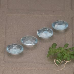 Gemme di Topazio Celeste naturale da 3.69 ct, Ovale, VVS-VS