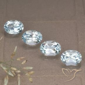 Gemme di Topazio Celeste naturale da 4.47 ct, Ovale, VVS-VS