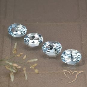 Gemme di Topazio Blu svizzero naturale da 4.37 ct, Ovale, VVS-VS