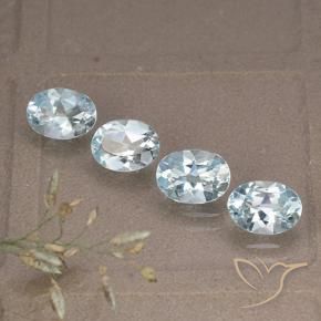 Gemme di Topazio Celeste naturale da 3.59 ct, Ovale, VVS-VS