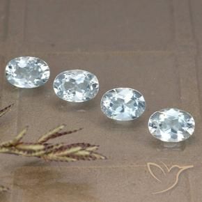 Gemme di Topazio Celeste naturale da 4.44 ct, Ovale, VVS-VS