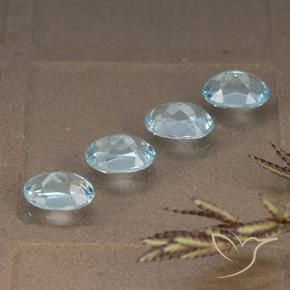 Gemme di Topazio Celeste naturale da 4.08 ct, Ovale, VVS-VS