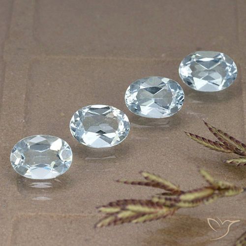 3.72ctw Naturale Celeste Topazio, Ovale, VVS-VS