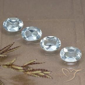 Gemme di Topazio Celeste naturale da 3.72 ct, Ovale, VVS-VS