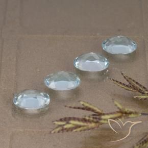 Gemme di Topazio Celeste naturale da 3.72 ct, Ovale, VVS-VS