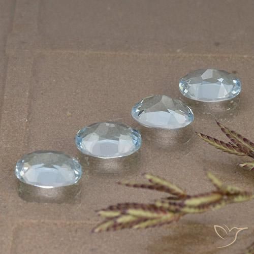 Gemme di Topazio Celeste naturale da 4.01 ct, Ovale, VVS-VS