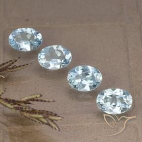 Gemme di Topazio Celeste naturale da 3.62 ct, Ovale, VVS-VS