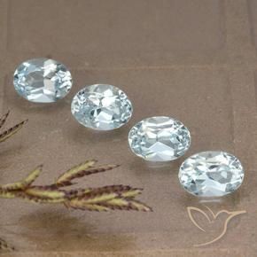 Gemme di Topazio Celeste naturale da 4.43 ct, Ovale, VVS-VS