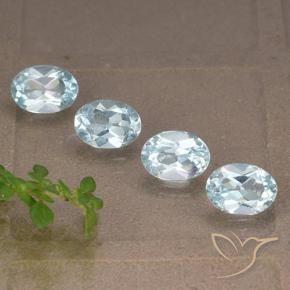Gemme di Topazio Celeste naturale da 4.23 ct, Ovale, VVS-VS