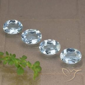 Gemme di Topazio Celeste naturale da 3.72 ct, Ovale, VVS-VS