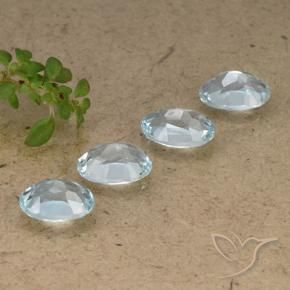 Gemme di Topazio Celeste naturale da 3.94 ct, Ovale, VVS-VS