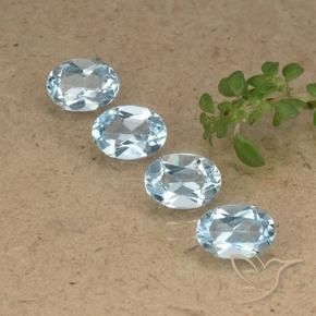 Gemme di Topazio Celeste naturale da 3.46 ct, Ovale, VVS-VS