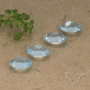 Gemme di Topazio Celeste naturale da 3.46 ct, Ovale, VVS-VS