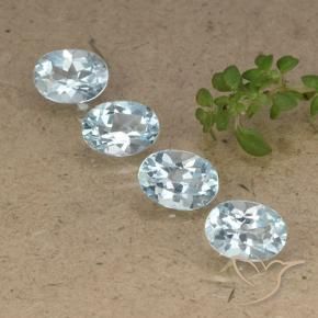 Gemme di Topazio Celeste naturale da 3.78 ct, Ovale, VVS-VS
