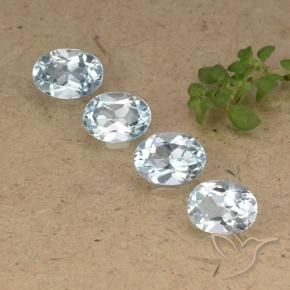 Gemme di Topazio Celeste naturale da 3.88 ct, Ovale, VVS-VS