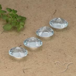 Gemme di Topazio Celeste naturale da 3.88 ct, Ovale, VVS-VS