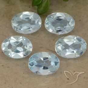 Gemme di Topazio Celeste naturale da 4.55 ct, Ovale, VVS-VS