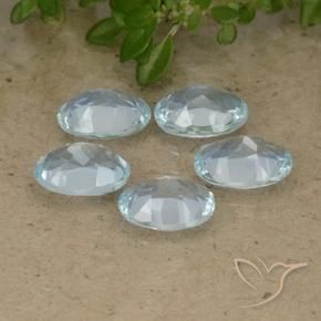 Gemme di Topazio Celeste naturale da 4.55 ct, Ovale, VVS-VS