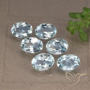 Gemme di Topazio Celeste naturale da 5.47 ct, Ovale, VVS-VS
