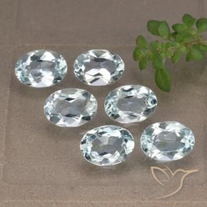Gemme di Topazio Celeste naturale da 5.48 ct, Ovale, VVS-VS