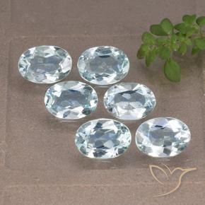 Gemme di Topazio Celeste naturale da 5.79 ct, Ovale, VVS-VS