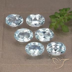 Gemme di Topazio Celeste naturale da 5.84 ct, Ovale, VVS-VS