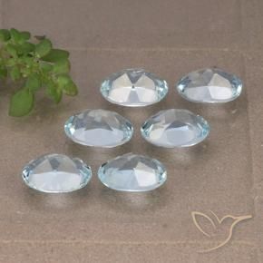 Gemme di Topazio Celeste naturale da 5.84 ct, Ovale, VVS-VS