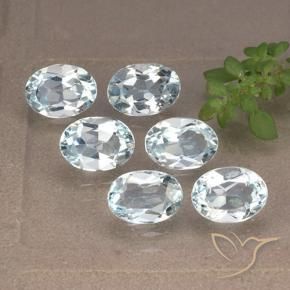 Gemme di Topazio Celeste naturale da 5.77 ct, Ovale, VVS-VS