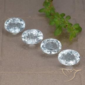 Gemme di Topazio Celeste naturale da 4.19 ct, Ovale, VVS-VS