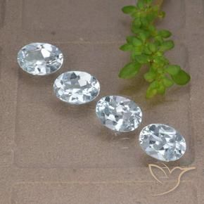 Gemme di Topazio Celeste naturale da 3.70 ct, Ovale, VVS-VS