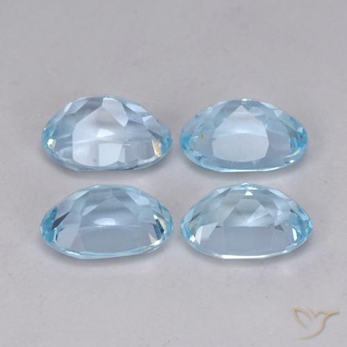 Gemme di Topazio Celeste naturale da 3.78 ct, Ovale, VVS-VS