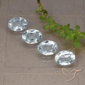 Gemme di Topazio Celeste naturale da 3.85 ct, Ovale, VVS-VS
