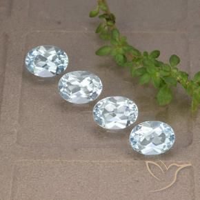 Gemme di Topazio Celeste naturale da 3.78 ct, Ovale, VVS-VS